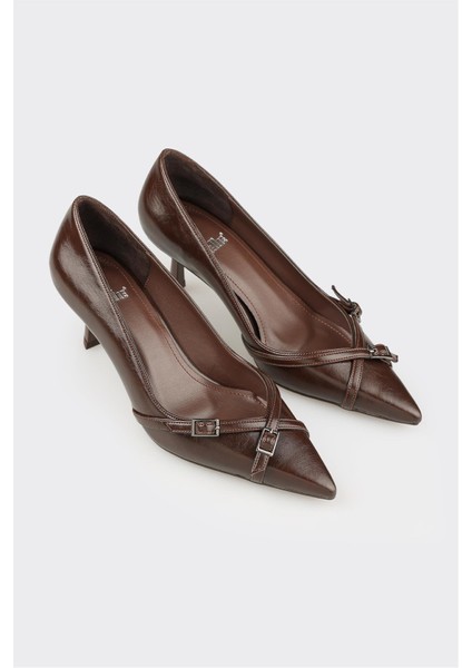 Kahve Kadın Orta Topuk Ayakkabı fiyatları