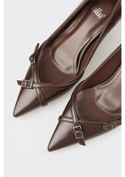 Kahve Kadın Orta Topuk Ayakkabı fırsatları