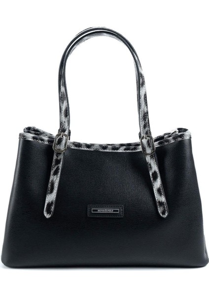 Leopar Siyah SP1252 Kadın El Çantası