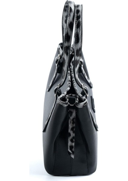 Leopar Siyah SP1252 Kadın El Çantası modelleri