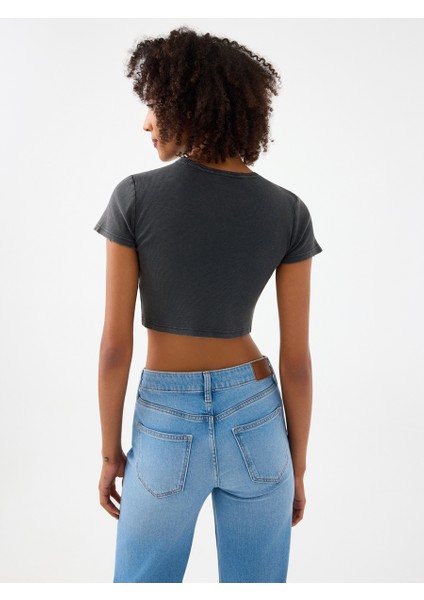 Crop Kadın Tshirt K.kol modelleri
