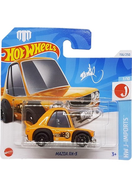 - Mazda Rx-3 - Hw J-Imports 7/10 - HRY71 - Short Card - K&n - Toyo Tires - Turuncu - Mattel 2024-1:64