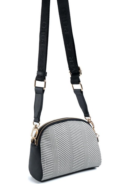 Siyah Beyaz - Siyah SP1144 Kadın Çapraz Çanta