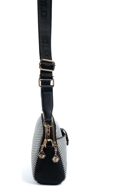 Siyah Beyaz - Siyah SP1144 Kadın Çapraz Çanta