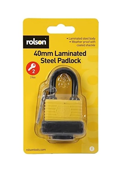 66512 Weatherproof Padlock, Black, 40 mm fiyatları