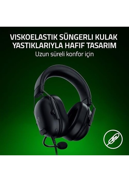 Blackshark V2 x (Xbox) - Xbox S|x Konsolu Için Kablolu E-Spor Kulaklık (250G, Kardioid Mikrofon, 50MM Sürücüler, Pasif Gürültü Engelleme, 3,5mm Konektör) Siyah modelleri