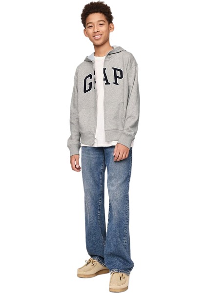 743966003 V-Frch Ft Bas Heritage Logo Fz Erkek Çocuk Eşofman Üstü