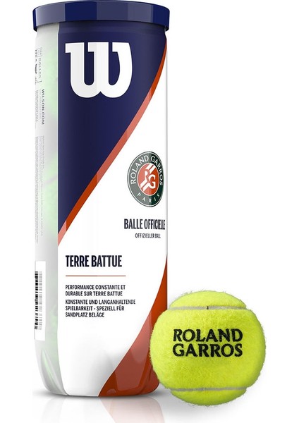 Roland Garros Clay Court 3lü Toprak Kort Tenis Topu WRT125000