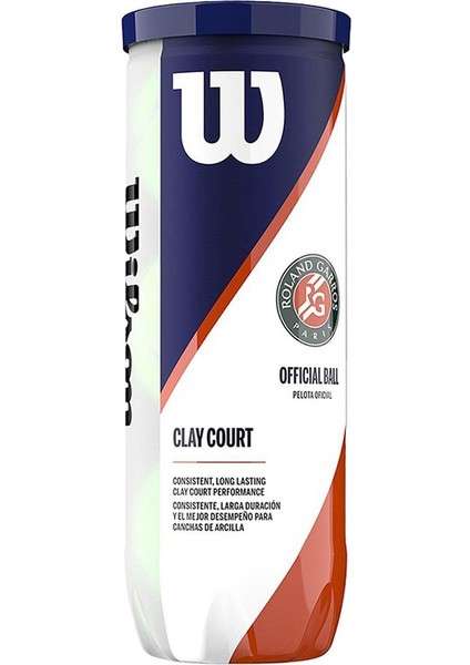 Roland Garros Clay Court 3lü Toprak Kort Tenis Topu WRT125000 fırsatları