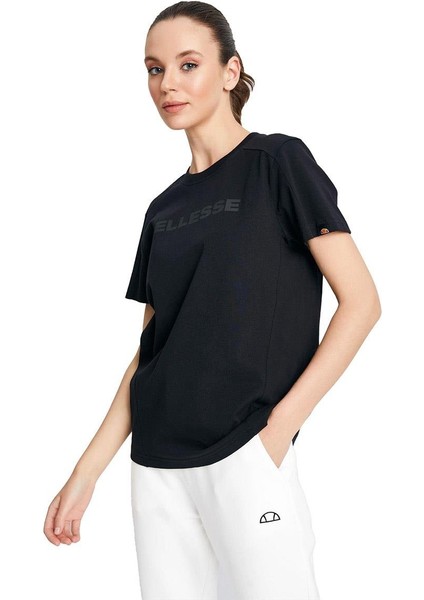 Siyah Bisiklet Yaka Kadın T-Shirt EF156-BK