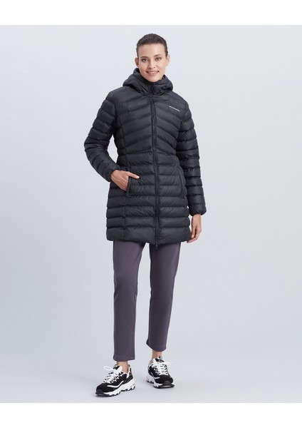 W Essential Maxi Length Hooded Jacket Kadın Siyah Mont S212005-001 modelleri