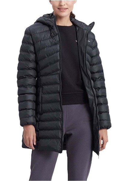 W Essential Maxi Length Hooded Jacket Kadın Siyah Mont S212005-001