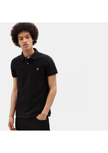 Pique Short Sleeve Polo Erkek Siyah T-Shirt TB0A26N40011
