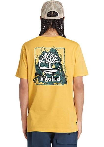 Back Graphic Short Sleeve Sarı Erkek Kısa Kol T-Shirt