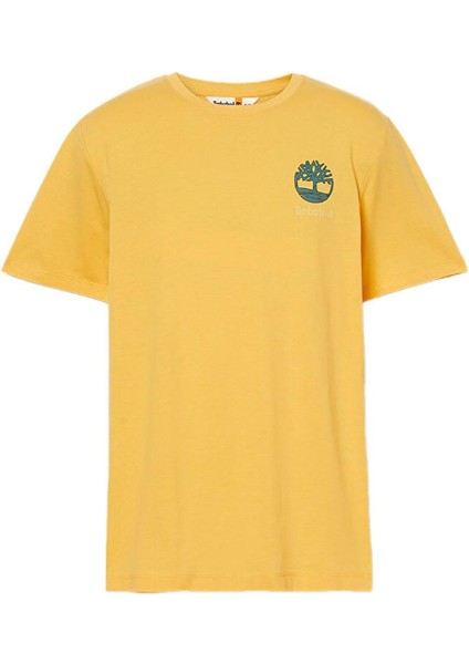 Back Graphic Short Sleeve Sarı Erkek Kısa Kol T-Shirt
