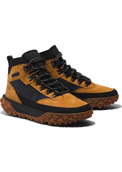 Mid Lace Up Waterproof Hiking Sarı Bot