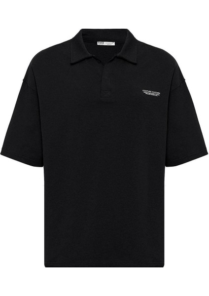 Polo Yaka Oversize Tişört Siyah fiyatları