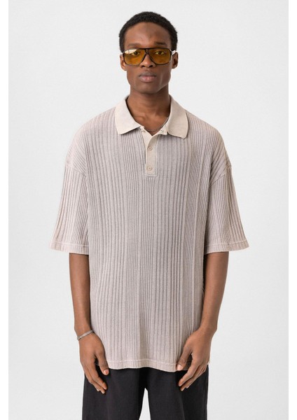 Polo Yaka Oversize Triko Taş modelleri