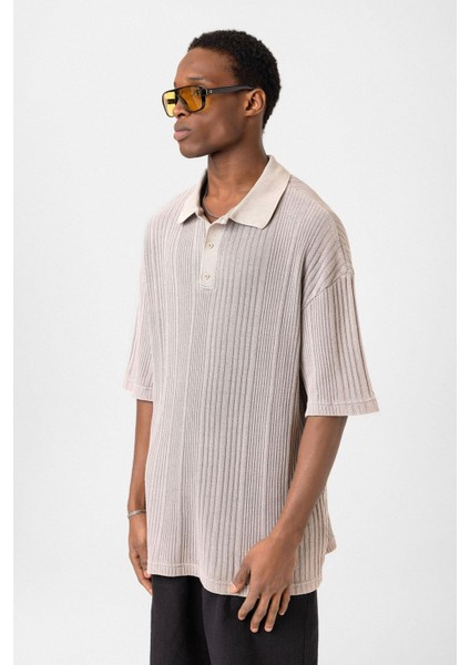 Polo Yaka Oversize Triko Taş fırsatları