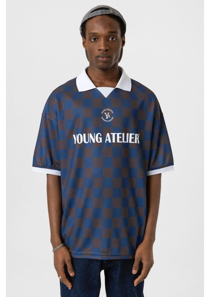 Oversize Polo Yaka Forma Tişört Kahve/indigo modelleri