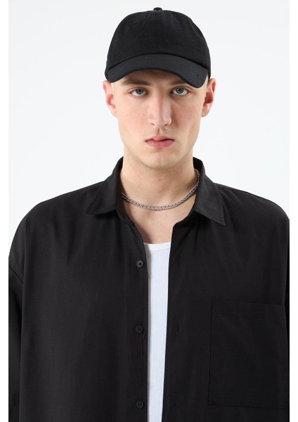 Oversize Çift Kol Detaylı Uzun Kol Gömlek Siyah modelleri