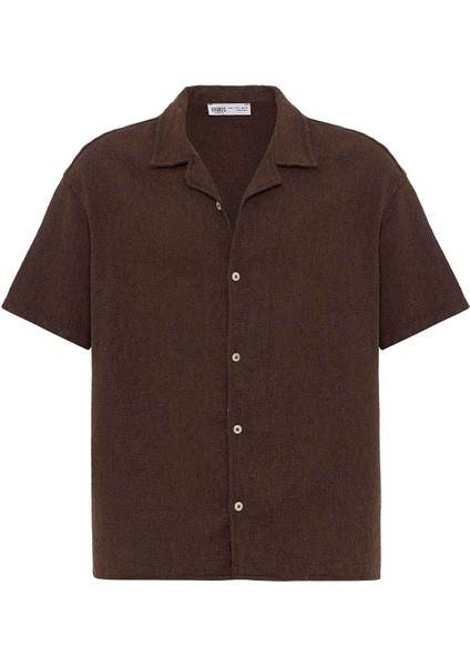 Oversize Şort Gömlek Takım Kahve modelleri