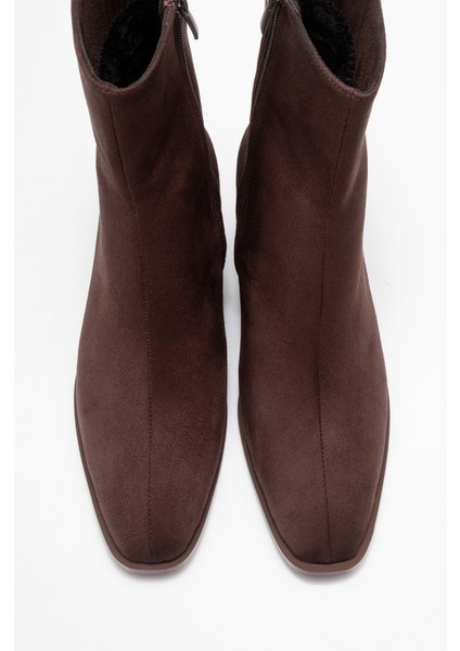 Chara Kahverengi Süet Kadın Kalın Topuklu Bot fiyatları