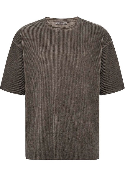 Yıkamalı Ottoman Basic Oversize Tişört Açık Kahve fiyatları