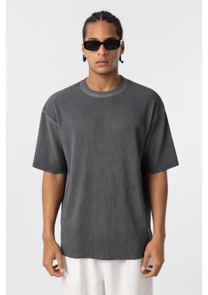 Yıkamalı Ottoman Basic Oversize Tişört Siyah modelleri