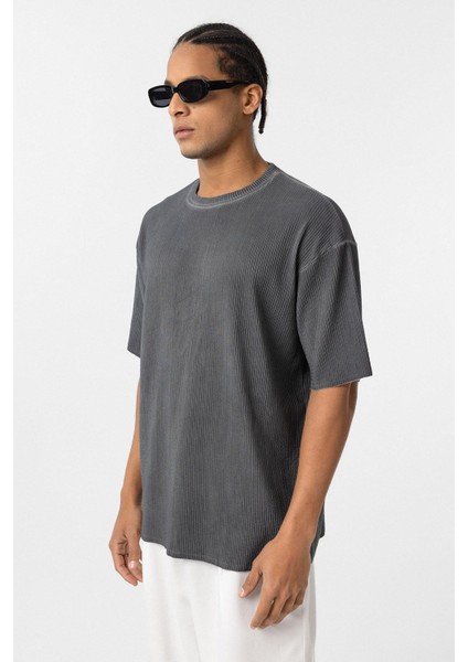 Yıkamalı Ottoman Basic Oversize Tişört Siyah indirimleri