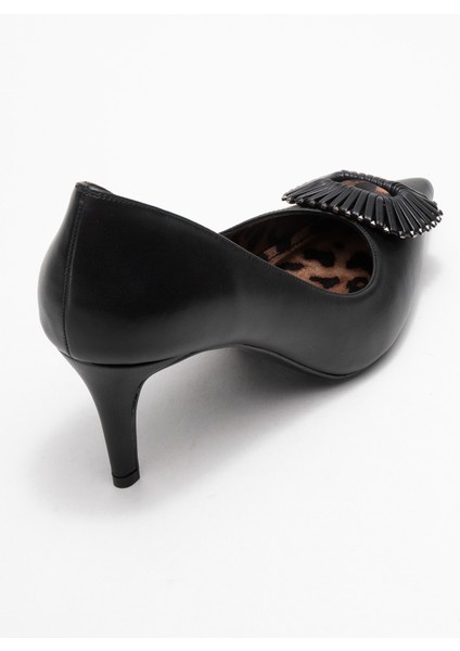 Great Siyah-Siyah Desenli Tokalı Kadın Topuklu Ayakkabı indirimleri