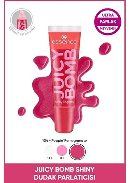 Juicy Bomb 104 Dudak Parlatıcısı 15 ml Kırmızı Uzun Süre Kalıcı Parlaklık