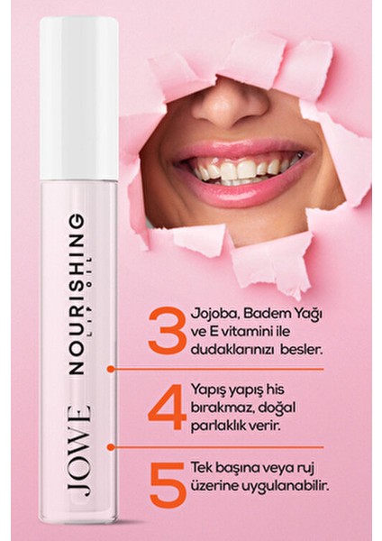 Nourishing Lip Oil Dudak Parlatıcısı 6 ml Şeffaf Renk Uzun Süre Kalıcı Etki