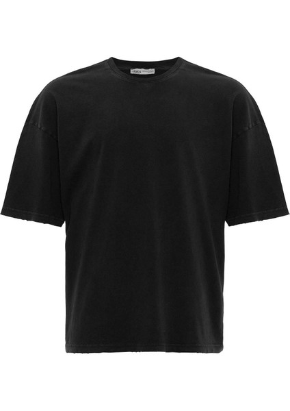 Yıkamalı Oversize Basic Tişört Siyah fiyatları