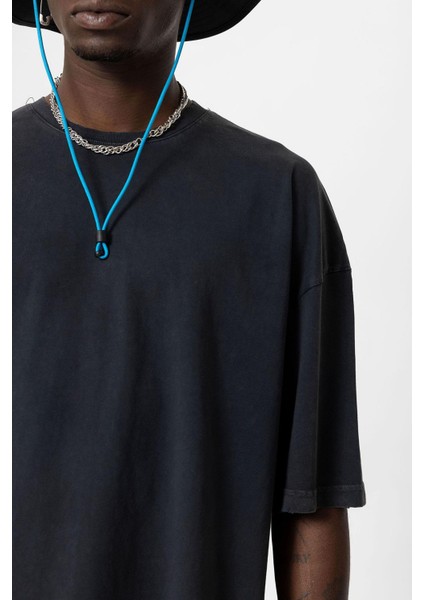 Yıkamalı Oversize Basic Tişört Siyah fırsatları