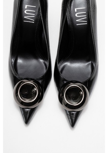 Jordana Siyah Baskı Platin Tokalı Kadın Ince Topuklu Ayakkabı fiyatları