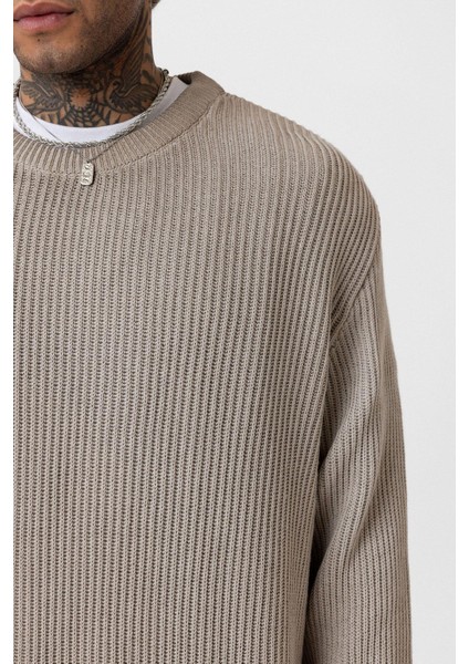 Oversize Yıkamalı Triko Kazak Taş fırsatları