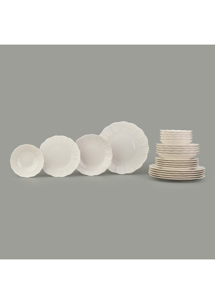 Kitchen 24 Parça Inci Porselen Yemek Takımı - Krem