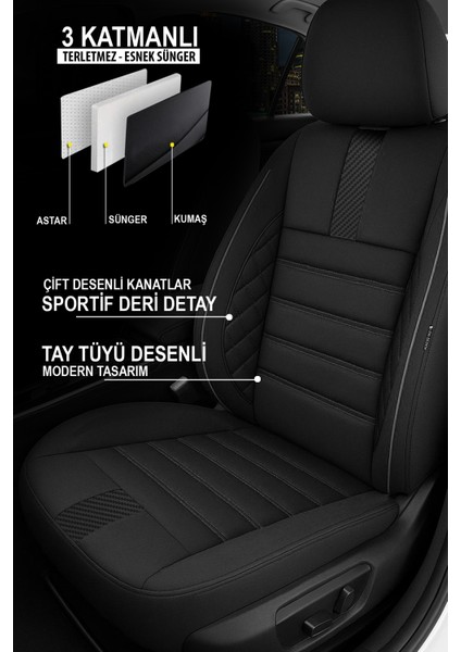 Oniks Tay Tüyü Oto Koltuk Kılıfı-(Dacia Sandero-Stepway-Duster Uyumlu) fiyatları