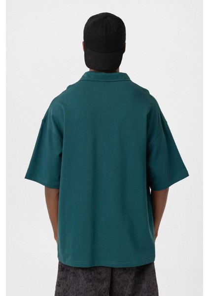 Polo Yaka Oversize Tişört Petrol indirimleri