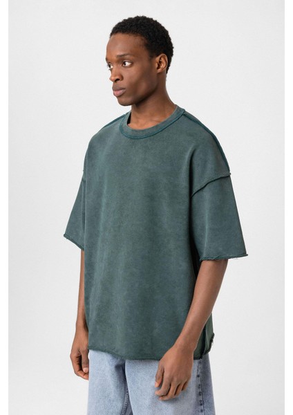 Yıkamalı Oversize Tişört Nefti fırsatları