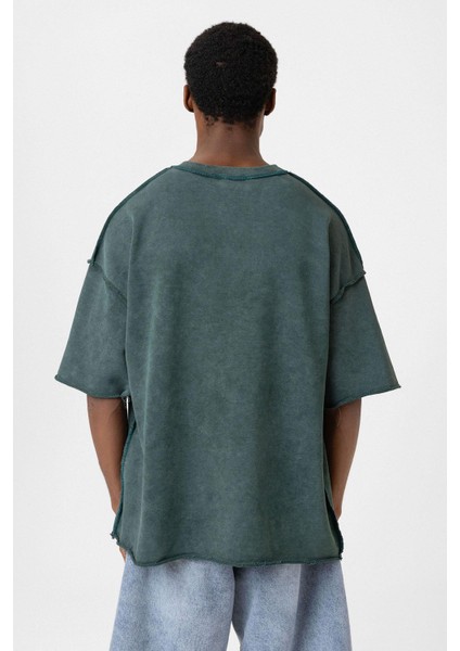 Yıkamalı Oversize Tişört Nefti indirimleri