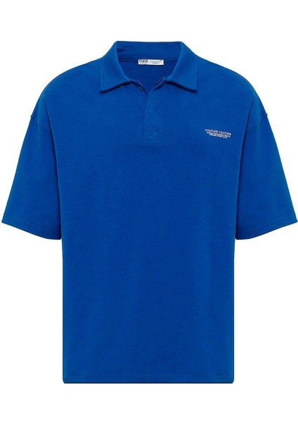 Polo Yaka Oversize Tişört Saks fiyatları