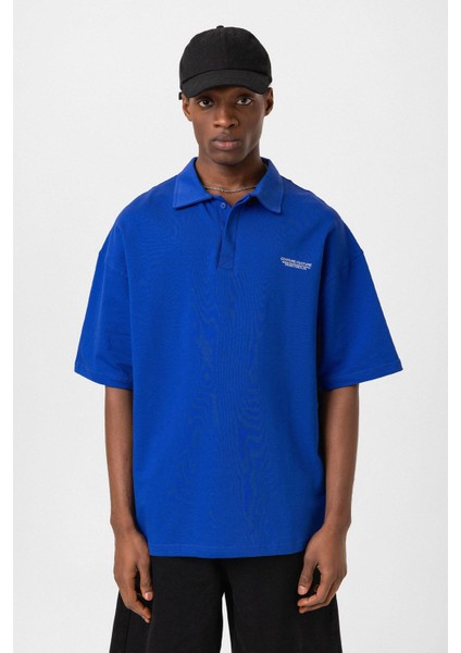 Polo Yaka Oversize Tişört Saks modelleri