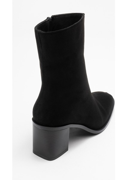 Chara Siyah Süet Kadın Kalın Topuklu Bot indirimleri