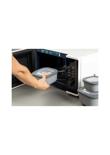 9'lu Mikrodalga ve Difriz Kullanımına Uygun Vakumlu Vıp Saklama Kabı Çeyiz Seti 3X(600-1100-1800 Ml)