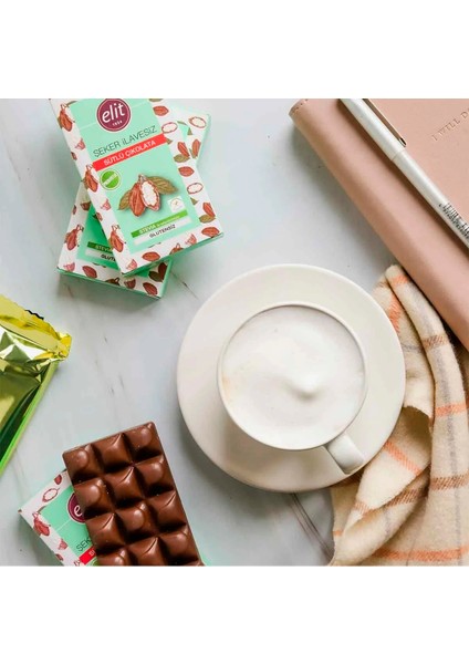 Şeker Ilavesiz ve Prebiyotik Sütlü Çikolata 60G 5'li Set Glutensiz indirimleri