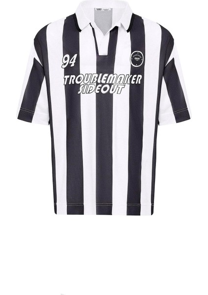 Oversize Polo Yaka Forma Tişört Siyah fiyatları