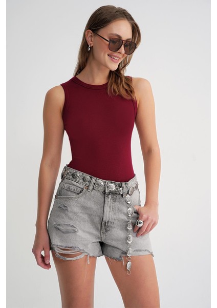 2012 Kadın Slim Fit Basic Atlet Bordo fiyatları