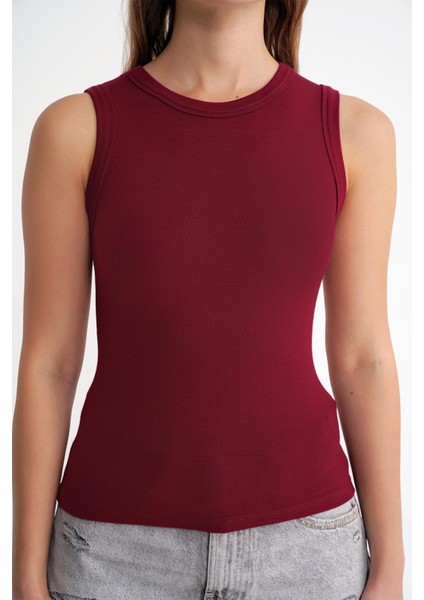 2012 Kadın Slim Fit Basic Atlet Bordo indirimleri